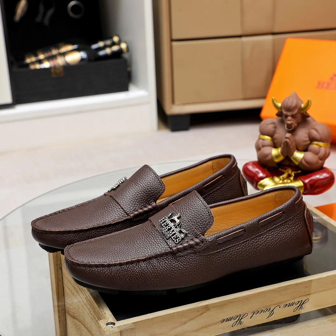 Men's shoes 💰360 🕷🕷【HERMES】The same style as Hermès counters🇨🇳Classic slip-on shoes 1:1 mold opening💯Original quality🍓Using imported first-layer cowhide🍅Pigskin lining🌶🌶Super high-end men's leather shoes🇨🇳Solid and stable Very special🍇 Color, optional! Code number 38-45……